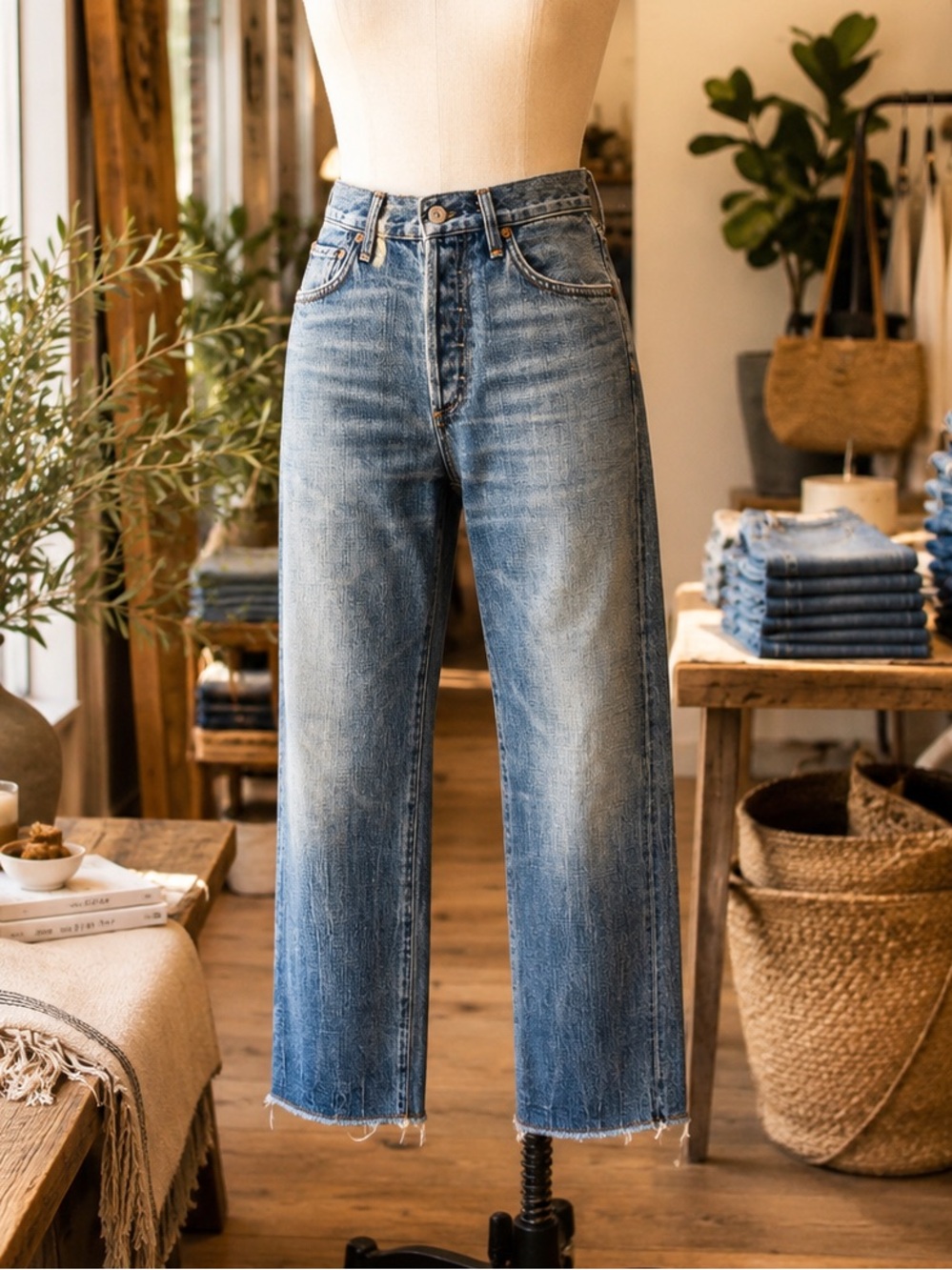 Citizens of Humanity Parker Relaxed Cuffed Cropped Jeans 25 Button Fly